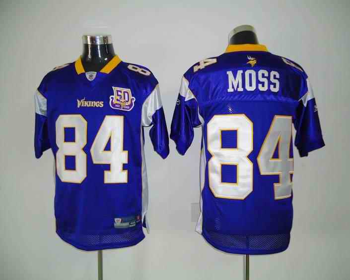 Minnesota Vikings 84 Randy Moss purple 50th Jerseys