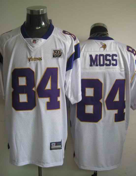 Minnesota Vikings 84 Randy Moss white 50th Jerseys