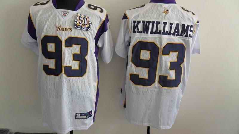 Minnesota Vikings 93 K.Williams white 50th Jerseys