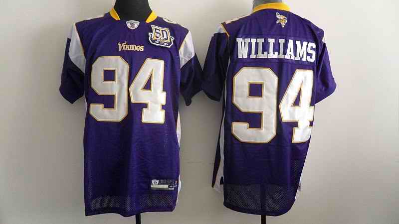Minnesota Vikings 94 Williams purple 50th Jerseys