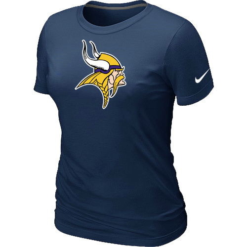 Minnesota Vikings D.Blue Women's Logo T-Shirt - Click Image to Close