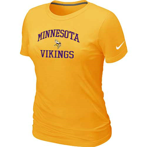 Minnesota Vikings Women's Heart & Soul Yellow T-Shirt
