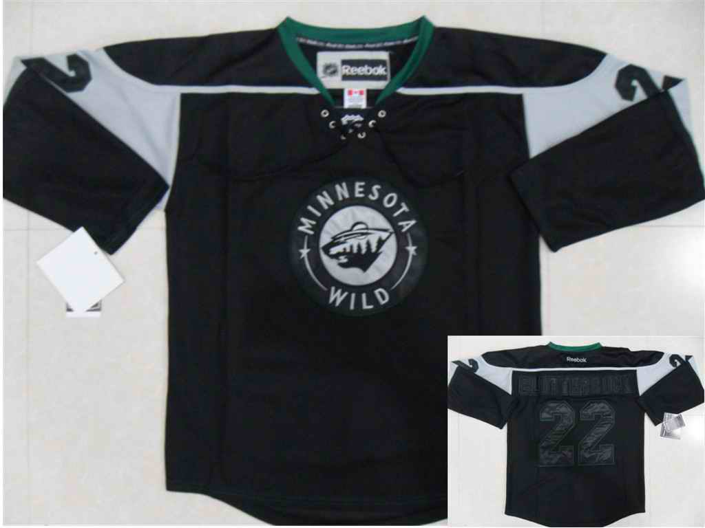 Minnesota Wild 22 clutterbuck black ice jerseys