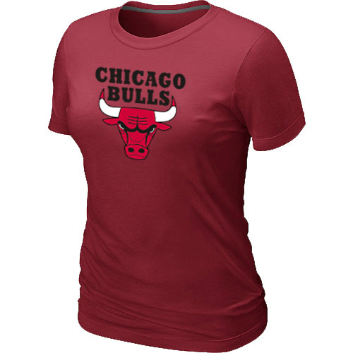 NBA Chicago Bulls Big & Tall Primary Logo Red Women's T-Shirt - Click Image to Close