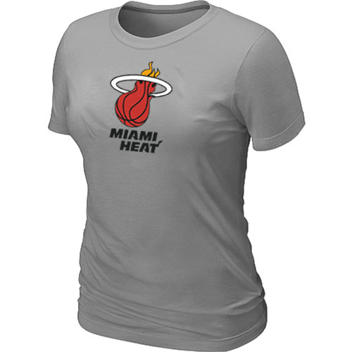 NBA Miami Heat Big & Tall Primary Logo L.Grey Women's T-Shirt