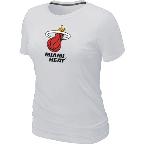 NBA Miami Heat Big & Tall Primary Logo White Women's T-Shirt