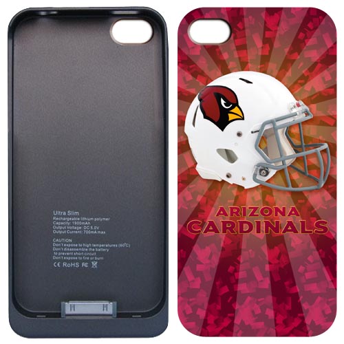 NFL Cardinals Iphone 4&4S External Protective Battery Case
