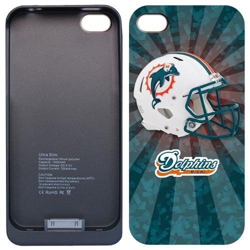 NFL Miami Dolphins Iphone 4&4S External Protective Battery Case