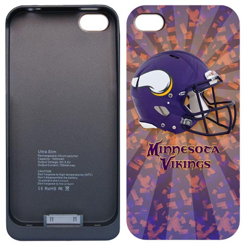 NFL Minnesota Vikings Iphone 4&4S External Protective Battery Case