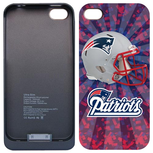 NFL New England Patriots Iphone 4&4S External Protective Battery Case