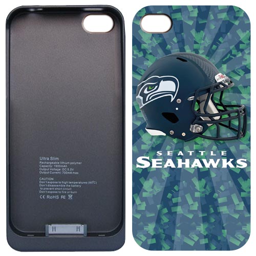 NFL Seahawks Iphone 4&4S External Protective Battery Case
