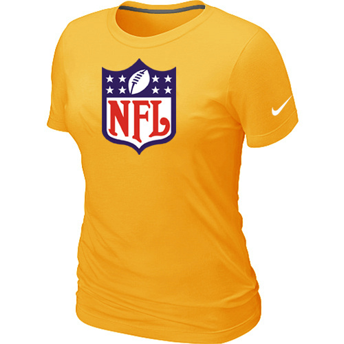 NFL Shield Yellow Women's Logo T-Shirt - Click Image to Close