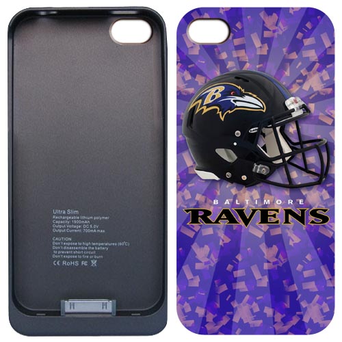 NFL baltimore ravens Iphone 4&4S External Protective Battery Case