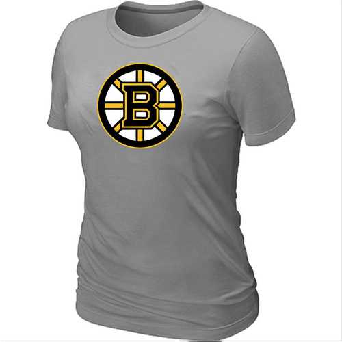 NHL Boston Bruins Big & Tall Women's Logo L.Grey T-Shirt