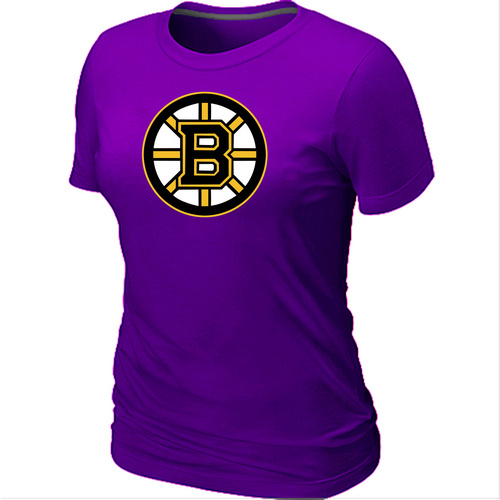 NHL Boston Bruins Big & Tall Women's Logo Purple T-Shirt