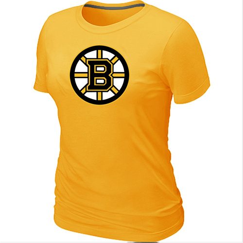 NHL Boston Bruins Big & Tall Women's Logo Yellow T-Shirt