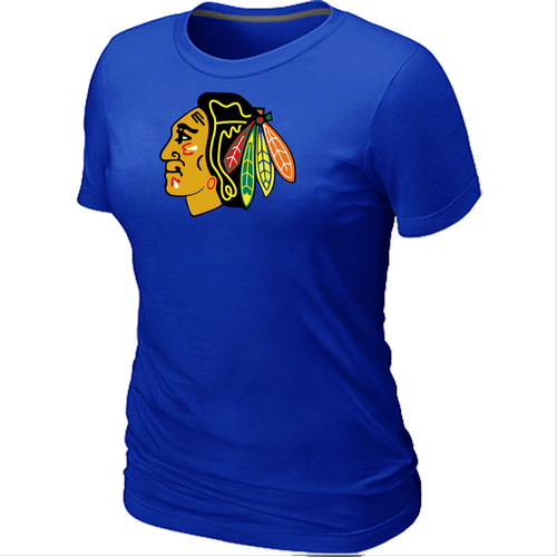 NHL Chicago Blackhawks Big & Tall Women's Blue Logo T-Shirt