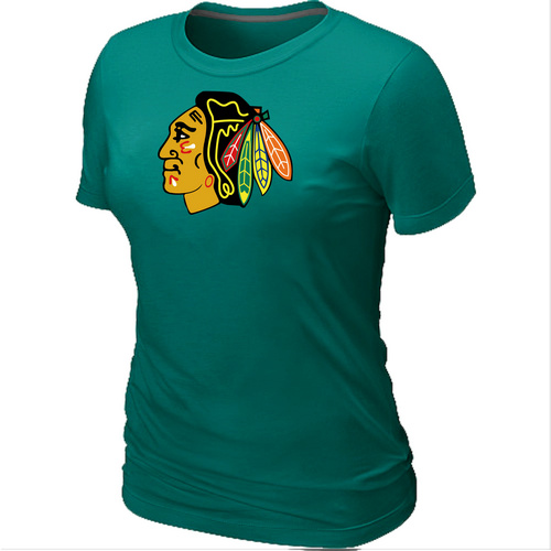 NHL Chicago Blackhawks Big & Tall Women's L.Green Logo T-Shirt