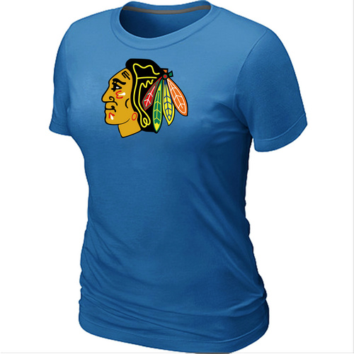 NHL Chicago Blackhawks Big & Tall Women's L.blue Logo T-Shirt