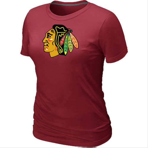 NHL Chicago Blackhawks Big & Tall Women's Red Logo T-Shirt