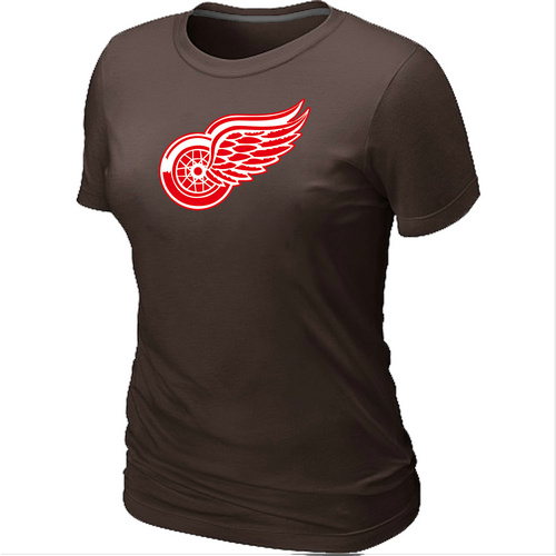 NHL Detroit Red Wings Big & Tall Women's Logo Brown T-Shirt