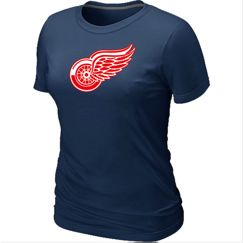NHL Detroit Red Wings Big & Tall Women's Logo D.Blue T-Shirt - Click Image to Close