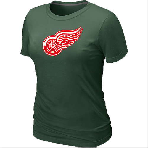 NHL Detroit Red Wings Big & Tall Women's Logo D.Green T-Shirt - Click Image to Close