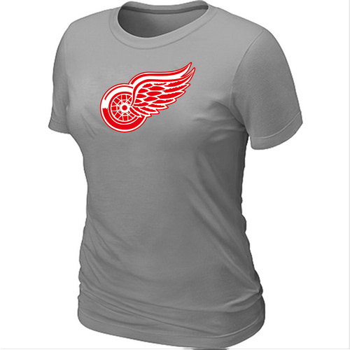 NHL Detroit Red Wings Big & Tall Women's Logo L.Grey T-Shirt - Click Image to Close