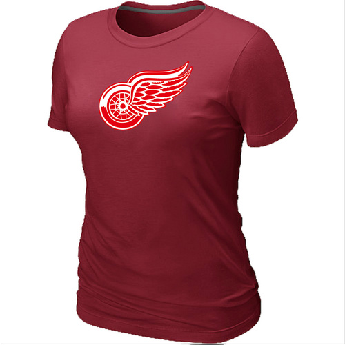 NHL Detroit Red Wings Big & Tall Women's Logo Red T-Shirt - Click Image to Close