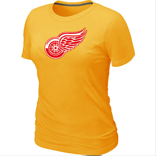 NHL Detroit Red Wings Big & Tall Women's Logo Yellow T-Shirt