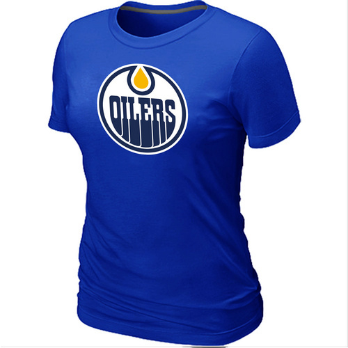NHL Edmonton Oilers Women's Big & Tall Logo Blue T-Shirt