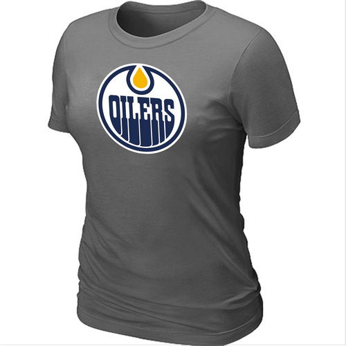 NHL Edmonton Oilers Women's Big & Tall Logo D.Grey T-Shirt - Click Image to Close