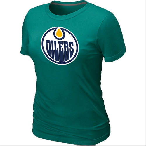 NHL Edmonton Oilers Women's Big & Tall Logo L.Green T-Shirt - Click Image to Close