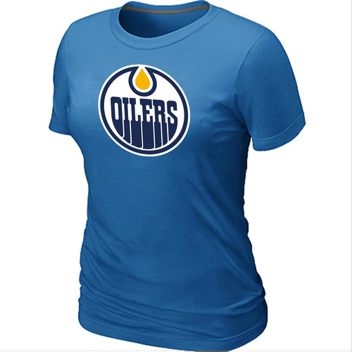 NHL Edmonton Oilers Women's Big & Tall Logo L.blue T-Shirt - Click Image to Close