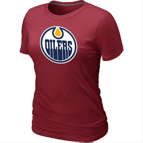 NHL Edmonton Oilers Women's Big & Tall Logo Red T-Shirt - Click Image to Close