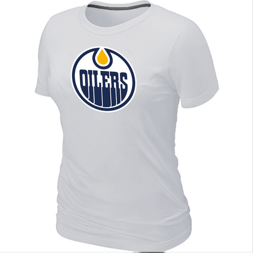 NHL Edmonton Oilers Women's Big & Tall Logo White T-Shirt - Click Image to Close
