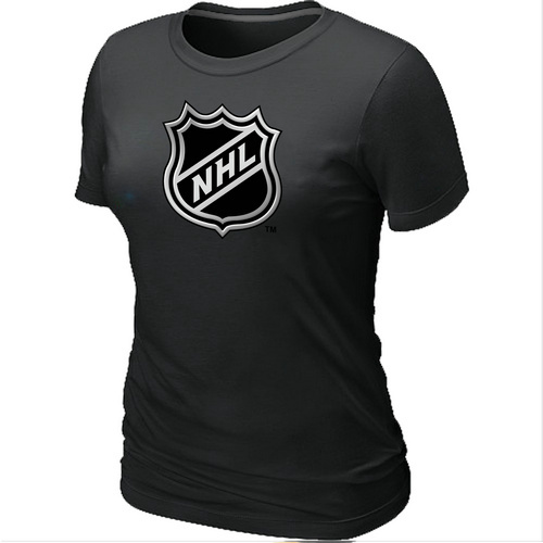 NHL Logo Big & Tall Women's Black T-Shirt - Click Image to Close