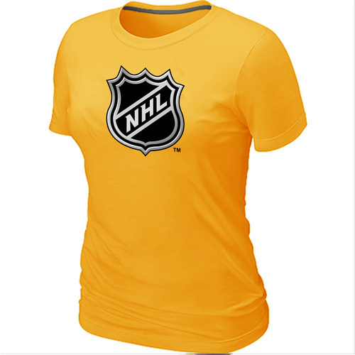 NHL Logo Big & Tall Women's Yellow T-Shirt - Click Image to Close