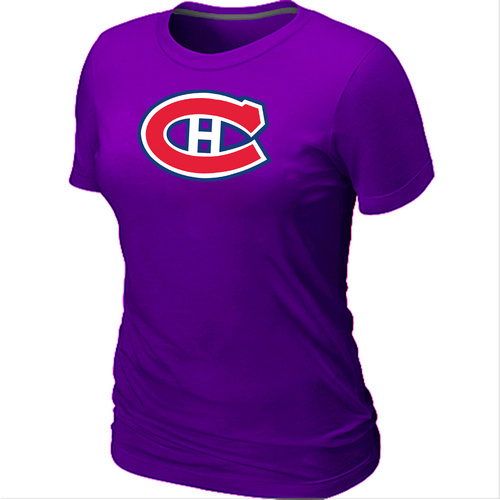 NHL Montr¨¦al Canadiens Big & Tall Women's Logo Purple T-Shirt - Click Image to Close