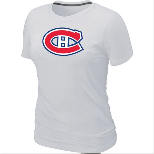 NHL Montr¨¦al Canadiens Big & Tall Women's Logo White T-Shirt - Click Image to Close