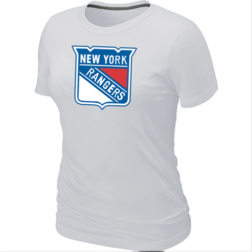 NHL New York Rangers Big & Tall Women's Logo White T-Shirt