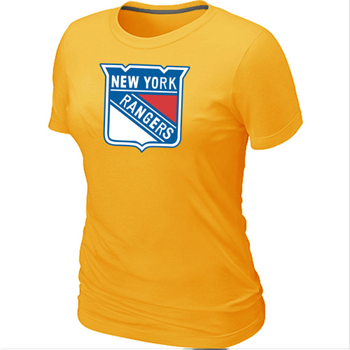 NHL New York Rangers Big & Tall Women's Logo Yellow T-Shirt