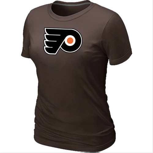 NHL Philadelphia Flyers Big & Tall Women's Logo Brown T-Shirt