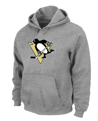 NHL Pittsburgh Penguins Big & Tall Logo Pullover Hoodie Grey - Click Image to Close