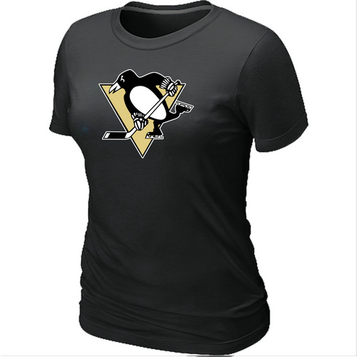 NHL Pittsburgh Penguins Big & Tall Women's Logo Black T-Shirt