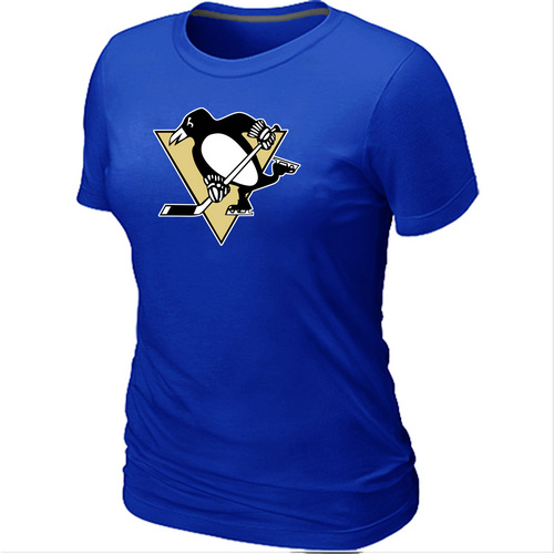 NHL Pittsburgh Penguins Big & Tall Women's Logo Blue T-Shirt