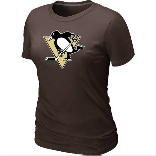 NHL Pittsburgh Penguins Big & Tall Women's Logo Brown T-Shirt