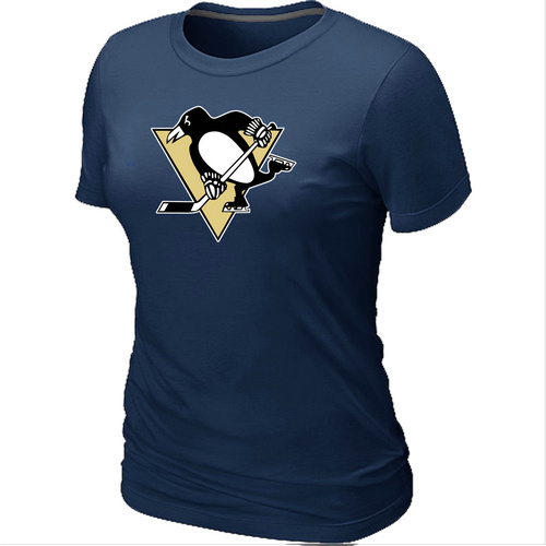 NHL Pittsburgh Penguins Big & Tall Women's Logo D.Blue T-Shirt - Click Image to Close