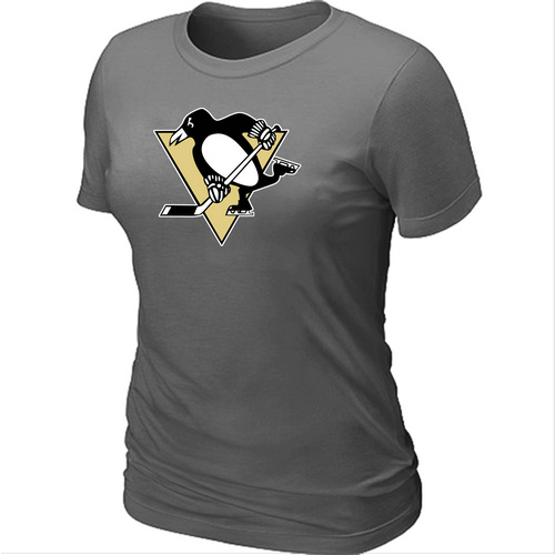 NHL Pittsburgh Penguins Big & Tall Women's Logo D.Grey T-Shirt