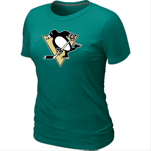 NHL Pittsburgh Penguins Big & Tall Women's Logo L.Green T-Shirt